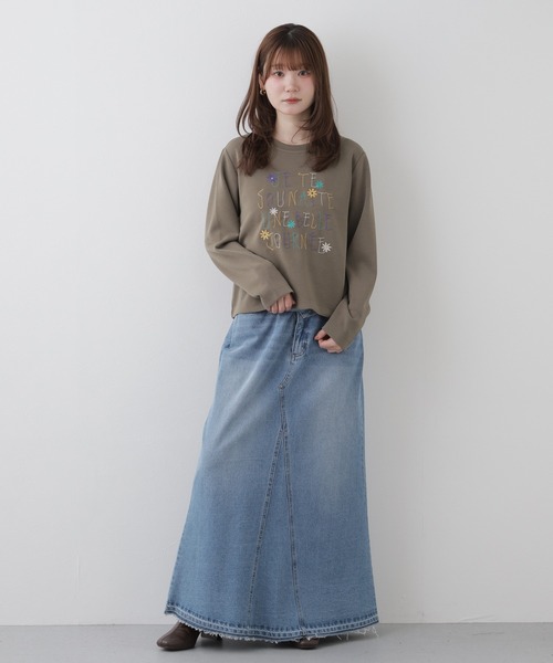 BRODIAEA(ブローディア)の「BRODIAEA ダンボールニット刺繍プルオーバー(Tシャツ/カットソー・レディース・カーキ・40)」の12枚目の写真
