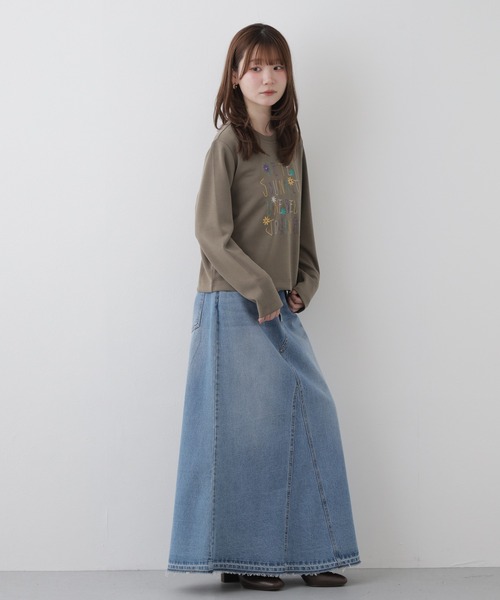 BRODIAEA(ブローディア)の「BRODIAEA ダンボールニット刺繍プルオーバー(Tシャツ/カットソー・レディース・カーキ・40)」の13枚目の写真