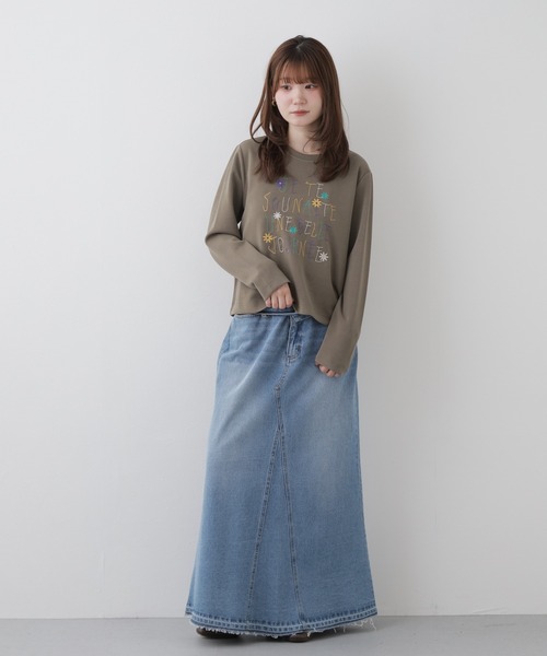 BRODIAEA(ブローディア)の「BRODIAEA ダンボールニット刺繍プルオーバー(Tシャツ/カットソー・レディース・カーキ・40)」の14枚目の写真