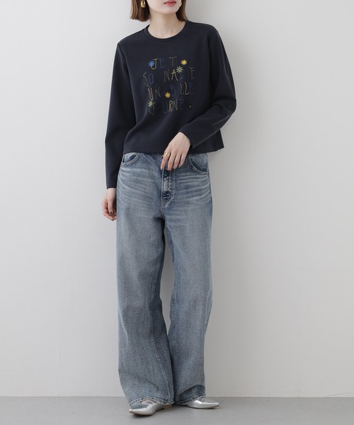 BRODIAEA(ブローディア)の「BRODIAEA ダンボールニット刺繍プルオーバー(Tシャツ/カットソー・レディース・カーキ・40)」の3枚目の写真