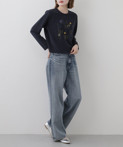 BRODIAEA(ブローディア)の「BRODIAEA ダンボールニット刺繍プルオーバー(Tシャツ/カットソー・レディース・カーキ・40)」の5枚目の写真