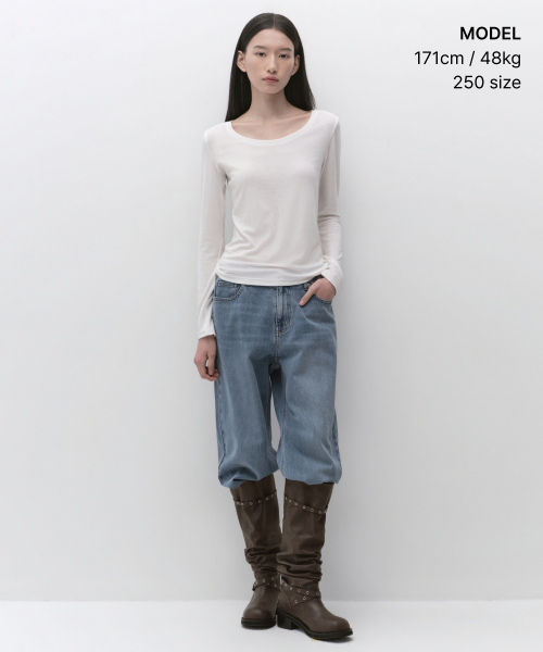 MUSINSA STANDARD WOMAN（ムシンサスタンダードウーマン）の「ウィメンズストラップスラウチブーツ[ダークブラウン]（ブーツ・レディース・その他・23cm/23.5cm/24cm/24.5cm/25cm/25.5cm）」の2枚目の写真