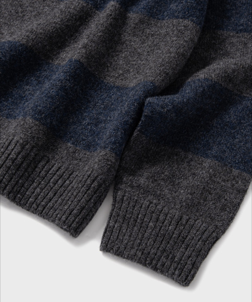 NONBLANK(ノンブランク)の「ストライプウールカラーニット_GREY(ニット/セーター・メンズ・その他・MEDIUM/LARGE/X-LARGE)」の8枚目の写真