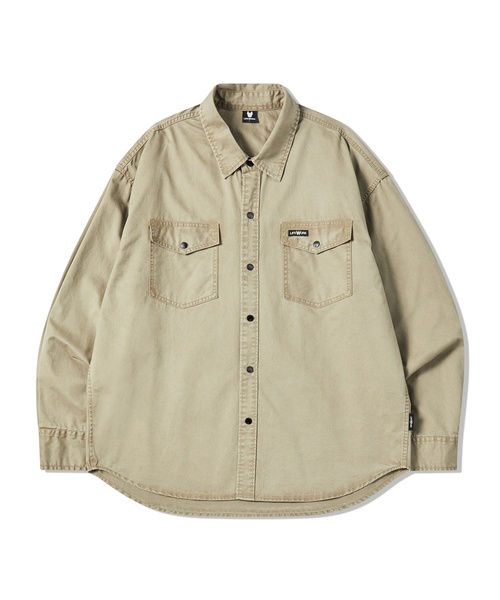 LIFE WORK(ライフワーク)の「フェイドトゥポケットワークシャツ(シャツ/ブラウス・レディース・チャコールグレー/ベージュ/カーキ・SMALL/MEDIUM/LARGE)」の1枚目の写真