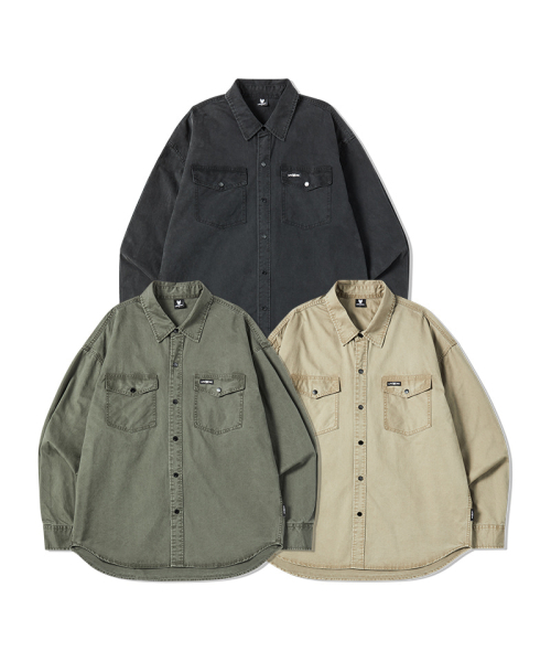 LIFE WORK(ライフワーク)の「フェイドトゥポケットワークシャツ(シャツ/ブラウス・レディース・チャコールグレー/ベージュ/カーキ・SMALL/MEDIUM/LARGE)」の4枚目の写真