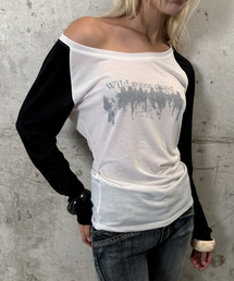 Sheer Raglan Sleeve Top - Black