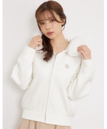 【RIENDA GOLF】フェイクファー付ニットパーカー 秋服 冬服