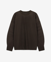 Yoyogi Pleats Crew Neck T-Shirt (Brown) TNTS6F104W2