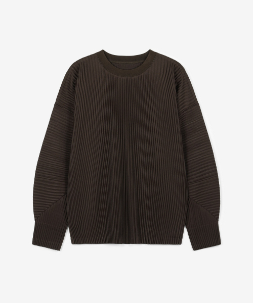 TNGT(ティーエヌジーティー)の「Yoyogi Pleats Crew Neck T-Shirt (Brown) TNTS6F104W2(Tシャツ/カットソー・レディース・その他・100/110/105/95)」の1枚目の写真