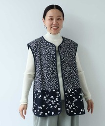 小花pr x無地 中綿 reversible vest
