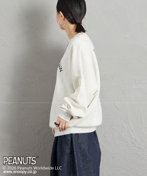 PEANUTS（ピーナッツ）の「【FUDGE 10月号掲載】[PEANUTS×JEANS FACTORY/ピーナッツ×ジーンズ ファクトリー] 別注 チャーリー・ブラウン / サガラ刺繍クルーネックスウェット（スウェット・レディース・グレー/オフホワイト/ブラック・L/M/S）」の14枚目の写真