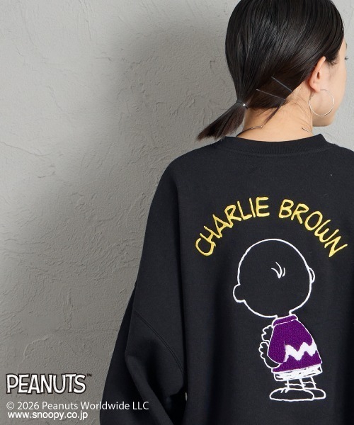 PEANUTS（ピーナッツ）の「【FUDGE 10月号掲載】[PEANUTS×JEANS FACTORY/ピーナッツ×ジーンズ ファクトリー] 別注 チャーリー・ブラウン / サガラ刺繍クルーネックスウェット（スウェット・レディース・グレー/オフホワイト/ブラック・L/M/S）」の11枚目の写真