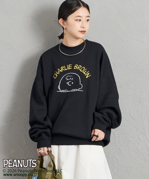 PEANUTS（ピーナッツ）の「【FUDGE 10月号掲載】[PEANUTS×JEANS FACTORY/ピーナッツ×ジーンズ ファクトリー] 別注 チャーリー・ブラウン / サガラ刺繍クルーネックスウェット（スウェット・レディース・グレー/オフホワイト/ブラック・L/M/S）」の16枚目の写真
