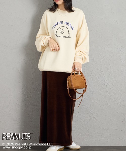 PEANUTS（ピーナッツ）の「【FUDGE 10月号掲載】[PEANUTS×JEANS FACTORY/ピーナッツ×ジーンズ ファクトリー] 別注 チャーリー・ブラウン / サガラ刺繍クルーネックスウェット（スウェット・レディース・グレー/オフホワイト/ブラック・L/M/S）」の22枚目の写真