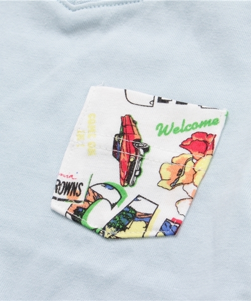 RODEO CROWNS WIDE BOWL（ロデオクラウンズワイドボウル）の「キッズ CALHD Vネック 柄ポケ Tシャツ（Tシャツ/カットソー・キッズ・ブラック/サックスブルー/ネイビー/ホワイト・X-SMALL/MEDIUM/LARGE/SMALL）」の7枚目の写真