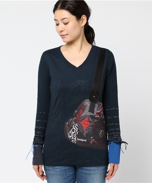 Desigual（デシグアル）の「「Desigual/デシグアル」Tシャツ（Tシャツ/カットソー・レディース・ブルー系その他・X-LARGE/SMALL/LARGE/MEDIUM）」の2枚目の写真