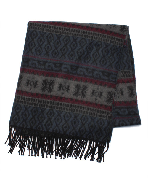 603（ロクマルサン）の「603 民族系柄大判ストール（ストール/ショール・レディース・レッド/ネイビー・FREE）」の2枚目の写真