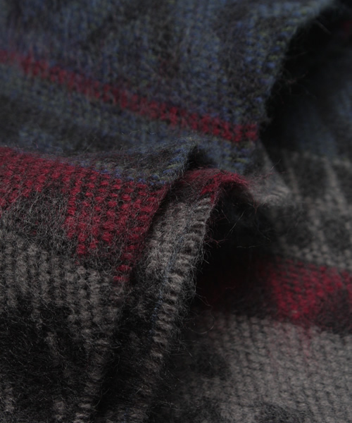 603（ロクマルサン）の「603 民族系柄大判ストール（ストール/ショール・レディース・レッド/ネイビー・FREE）」の5枚目の写真