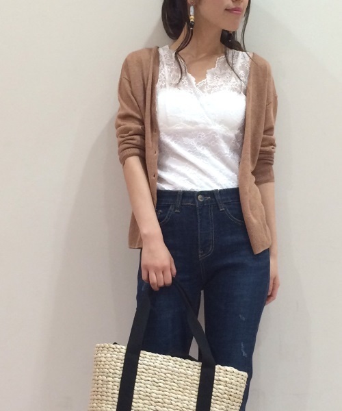 Auntie Rosa（アンティローザ）の「【AUNT MARIE'S】総レースカップインナー（タンクトップ・レディース・ホワイト/ライトグレー/ブラック/ボルドー/ライトブルー/ベージュ・FREE）」の22枚目の写真