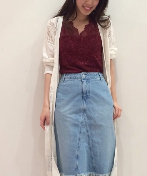 Auntie Rosa（アンティローザ）の「【AUNT MARIE'S】総レースカップインナー（タンクトップ・レディース・ホワイト/ライトグレー/ブラック/ボルドー/ライトブルー/ベージュ・FREE）」の16枚目の写真