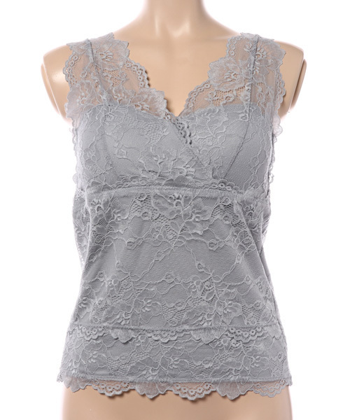 Auntie Rosa（アンティローザ）の「【AUNT MARIE'S】総レースカップインナー（タンクトップ・レディース・ホワイト/ライトグレー/ブラック/ボルドー/ライトブルー/ベージュ・FREE）」の19枚目の写真