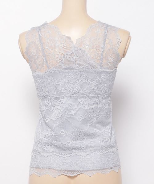 Auntie Rosa（アンティローザ）の「【AUNT MARIE'S】総レースカップインナー（タンクトップ・レディース・ホワイト/ライトグレー/ブラック/ボルドー/ライトブルー/ベージュ・FREE）」の8枚目の写真