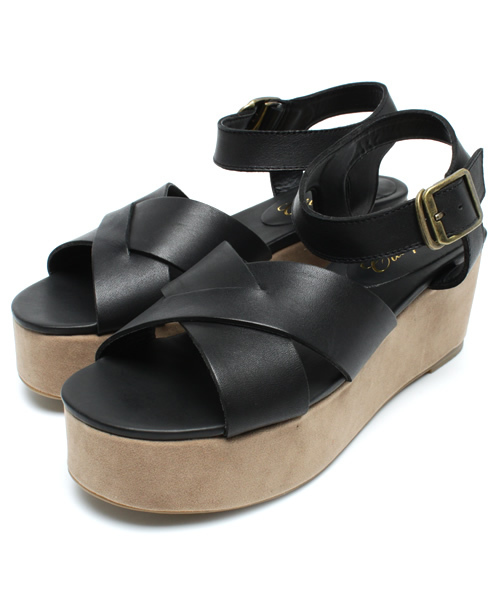 CIAOPANIC（チャオパニック）の「表革クロスサンダル（サンダル・レディース・キャメル/ブラウン/ブラック・22.5cm/23.5cm/24.5cm）」の2枚目の写真