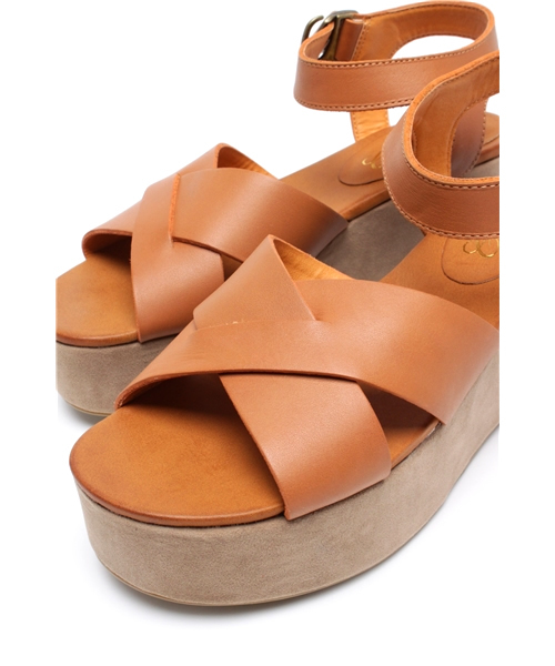 CIAOPANIC（チャオパニック）の「表革クロスサンダル（サンダル・レディース・キャメル/ブラウン/ブラック・22.5cm/23.5cm/24.5cm）」の10枚目の写真