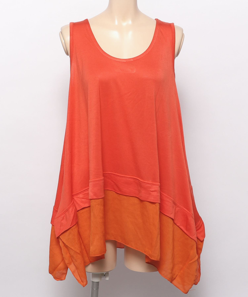 チャイハネ(チャイハネ)の「【チャイハネ】yul レイヤードタンクトップ(タンクトップ・レディース・ブルー/ブラック/ベージュ/ホワイト/ダークブルー/オレンジ/パープル/グリーン/イエロー・FREE)」の9枚目の写真