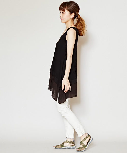 チャイハネ(チャイハネ)の「【チャイハネ】yul レイヤードタンクトップ(タンクトップ・レディース・ブルー/ブラック/ベージュ/ホワイト/ダークブルー/オレンジ/パープル/グリーン/イエロー・FREE)」の20枚目の写真