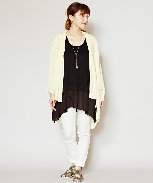 チャイハネ(チャイハネ)の「【チャイハネ】yul レイヤードタンクトップ(タンクトップ・レディース・ブルー/ブラック/ベージュ/ホワイト/ダークブルー/オレンジ/パープル/グリーン/イエロー・FREE)」の14枚目の写真