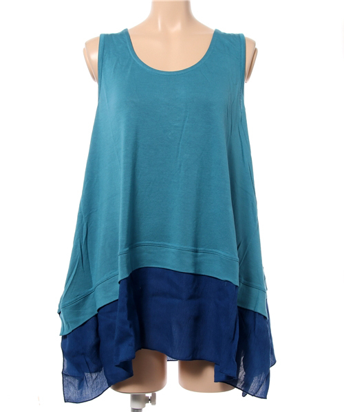 チャイハネ(チャイハネ)の「【チャイハネ】yul レイヤードタンクトップ(タンクトップ・レディース・ブルー/ブラック/ベージュ/ホワイト/ダークブルー/オレンジ/パープル/グリーン/イエロー・FREE)」の5枚目の写真