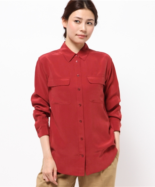 AMERICAN RAG CIE（アメリカンラグシー）の「EQUIPMENT エクイップメント/207-EQI-Q23-E035（シャツ/ブラウス・レディース・オフホワイト/ベージュ/ライトベージュ/ホワイト/ライトブラウン/ブルー/レッド・SMALL/X-SMALL）」の2枚目の写真