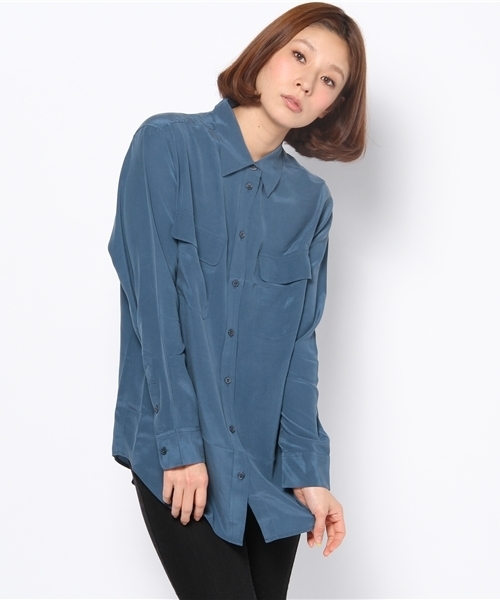 AMERICAN RAG CIE（アメリカンラグシー）の「EQUIPMENT エクイップメント/207-EQI-Q23-E035（シャツ/ブラウス・レディース・オフホワイト/ベージュ/ライトベージュ/ホワイト/ライトブラウン/ブルー/レッド・SMALL/X-SMALL）」の7枚目の写真