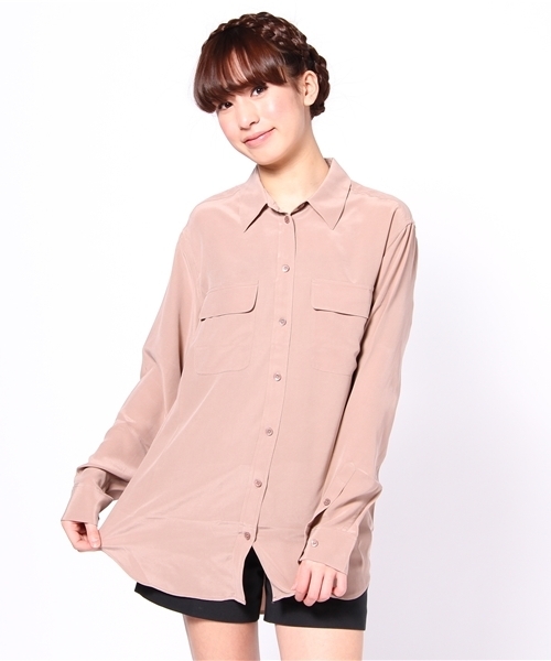 AMERICAN RAG CIE（アメリカンラグシー）の「EQUIPMENT エクイップメント/207-EQI-Q23-E035（シャツ/ブラウス・レディース・オフホワイト/ベージュ/ライトベージュ/ホワイト/ライトブラウン/ブルー/レッド・SMALL/X-SMALL）」の5枚目の写真