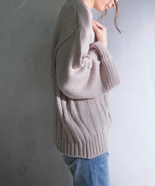 antiqua（アンティカ）の「柄編みニット（ニット/セーター・レディース・ベージュ・FREE）」の7枚目の写真