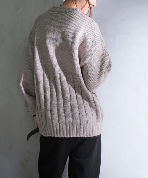 antiqua（アンティカ）の「柄編みニット（ニット/セーター・レディース・ベージュ・FREE）」の4枚目の写真