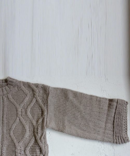 antiqua（アンティカ）の「柄編みニット（ニット/セーター・レディース・ベージュ・FREE）」の3枚目の写真