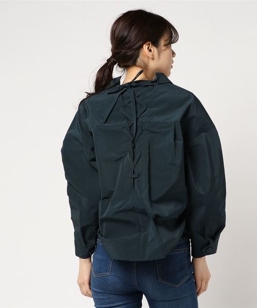 RIVE DROITE（リヴドロワ）の「バックレースアップミリタリージャケット（ブルゾン・レディース・カーキ/ネイビー・FREE）」の4枚目の写真