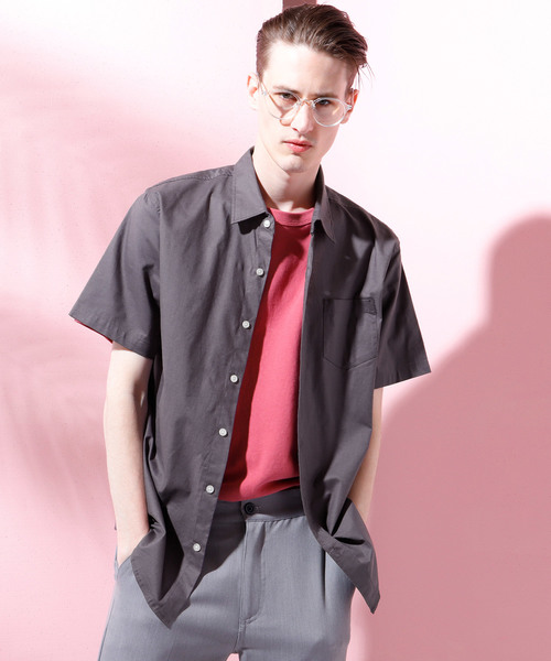 EMMA CLOTHES（エマクローズ）の「LINEN×COTTONオーバーサイズレギュラーカラーシャツ（シャツ/ブラウス・メンズ・チャコール/ブラック/ブルー/オフホワイト/ネイビー/ベージュ/ダークグリーン・L/M/S）」の4枚目の写真