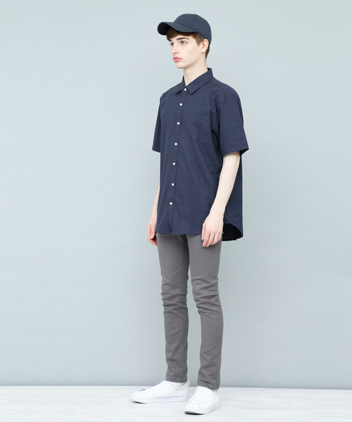 EMMA CLOTHES（エマクローズ）の「LINEN×COTTONオーバーサイズレギュラーカラーシャツ（シャツ/ブラウス・メンズ・チャコール/ブラック/ブルー/オフホワイト/ネイビー/ベージュ/ダークグリーン・L/M/S）」の16枚目の写真