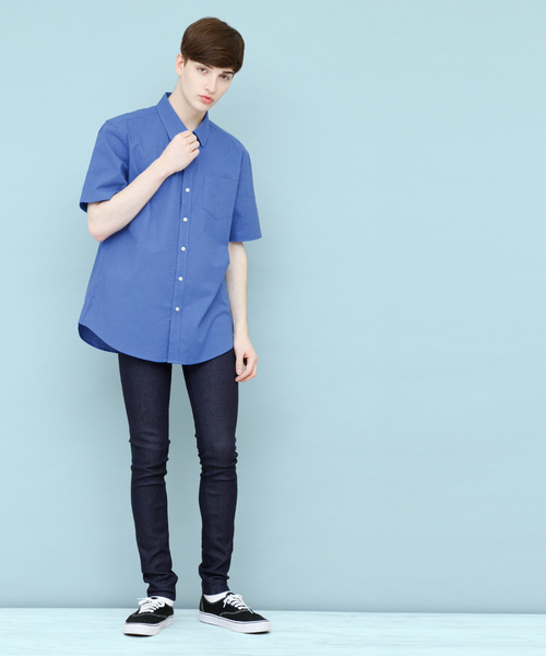 EMMA CLOTHES（エマクローズ）の「LINEN×COTTONオーバーサイズレギュラーカラーシャツ（シャツ/ブラウス・メンズ・チャコール/ブラック/ブルー/オフホワイト/ネイビー/ベージュ/ダークグリーン・L/M/S）」の18枚目の写真