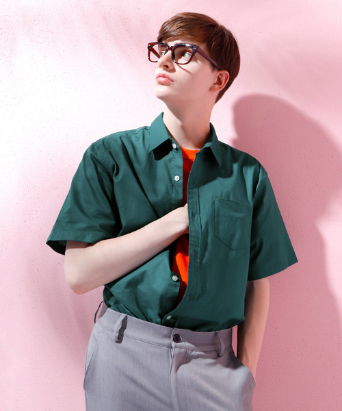 EMMA CLOTHES（エマクローズ）の「LINEN×COTTONオーバーサイズレギュラーカラーシャツ（シャツ/ブラウス・メンズ・チャコール/ブラック/ブルー/オフホワイト/ネイビー/ベージュ/ダークグリーン・L/M/S）」の6枚目の写真