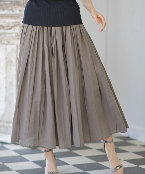 rps(アールピーエス)の「コットンボイルロングスカート(スカート・レディース・ベージュ/イエロー/アイボリー/ピンク/グレー/ネイビー/グリーン/ラベンダー/ダークグリーン/マスタード/チャコールグレー/ブラウン/ピンク系その他/ブラック/オレンジ系その他/ブルー/ブルー系その他2/キャメル/ピンクベージュ/レッド/ダークベージュ/カーキ/グレー系その他3/ダークパープル/カーキブラウン/ミント/パープル・M)」の5枚目の写真