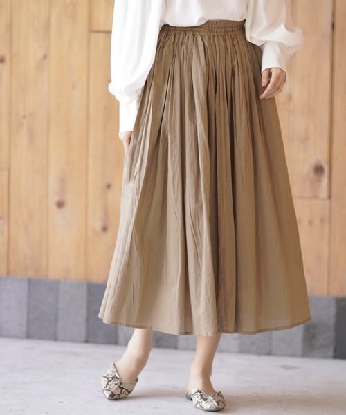 rps(アールピーエス)の「コットンボイルロングスカート(スカート・レディース・ベージュ/イエロー/アイボリー/ピンク/グレー/ネイビー/グリーン/ラベンダー/ダークグリーン/マスタード/チャコールグレー/ブラウン/ピンク系その他/ブラック/オレンジ系その他/ブルー/ブルー系その他2/キャメル/ピンクベージュ/レッド/ダークベージュ/カーキ/グレー系その他3/ダークパープル/カーキブラウン/ミント/パープル・M)」の8枚目の写真