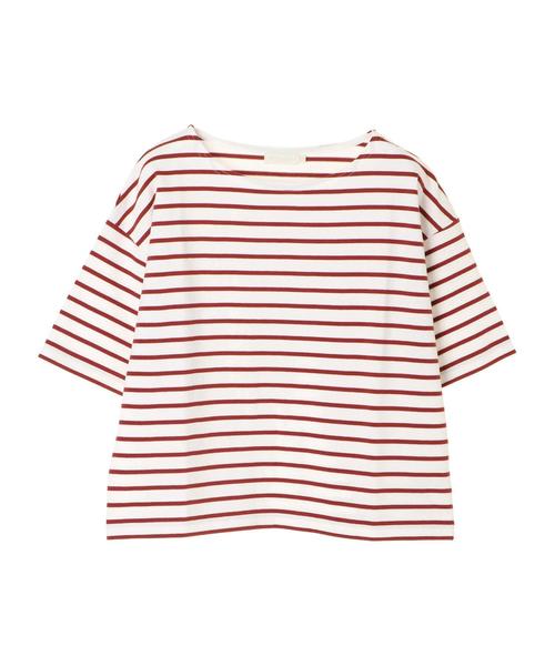 earth music&ecology（アースミュージックアンドエコロジー）の「ボーダーボーダー半袖ボートネックプルオーバー（Tシャツ/カットソー・レディース・ネイビー/グリーン/マスタード/ラベンダー/ダークブルー/オレンジ系その他・M/L）」の16枚目の写真