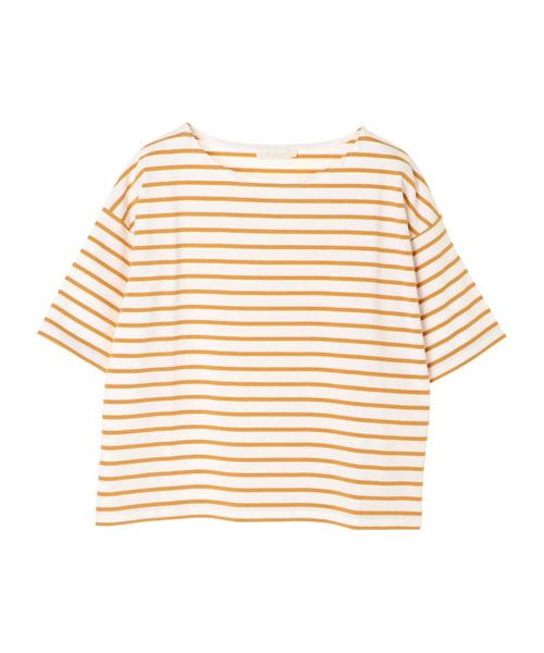 earth music&ecology（アースミュージックアンドエコロジー）の「ボーダーボーダー半袖ボートネックプルオーバー（Tシャツ/カットソー・レディース・ネイビー/グリーン/マスタード/ラベンダー/ダークブルー/オレンジ系その他・M/L）」の15枚目の写真