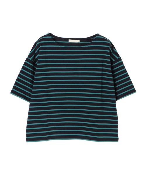 earth music&ecology（アースミュージックアンドエコロジー）の「ボーダーボーダー半袖ボートネックプルオーバー（Tシャツ/カットソー・レディース・ネイビー/グリーン/マスタード/ラベンダー/ダークブルー/オレンジ系その他・M/L）」の14枚目の写真