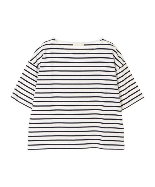 earth music&ecology（アースミュージックアンドエコロジー）の「ボーダーボーダー半袖ボートネックプルオーバー（Tシャツ/カットソー・レディース・ネイビー/グリーン/マスタード/ラベンダー/ダークブルー/オレンジ系その他・M/L）」の13枚目の写真