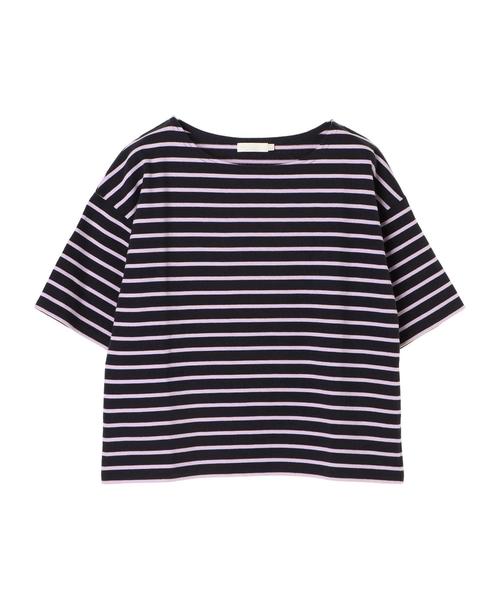 earth music&ecology（アースミュージックアンドエコロジー）の「ボーダーボーダー半袖ボートネックプルオーバー（Tシャツ/カットソー・レディース・ネイビー/グリーン/マスタード/ラベンダー/ダークブルー/オレンジ系その他・M/L）」の12枚目の写真